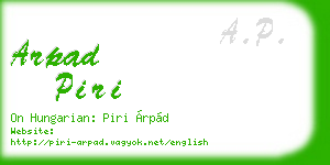 arpad piri business card